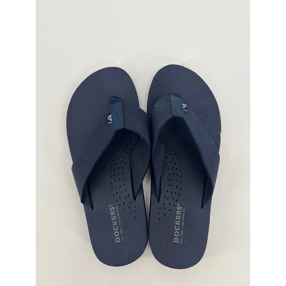 Dockers Mens Navy Blue Flip Flop Sandals Thong Summer Beach Shoes FMS5370ADK 8-9